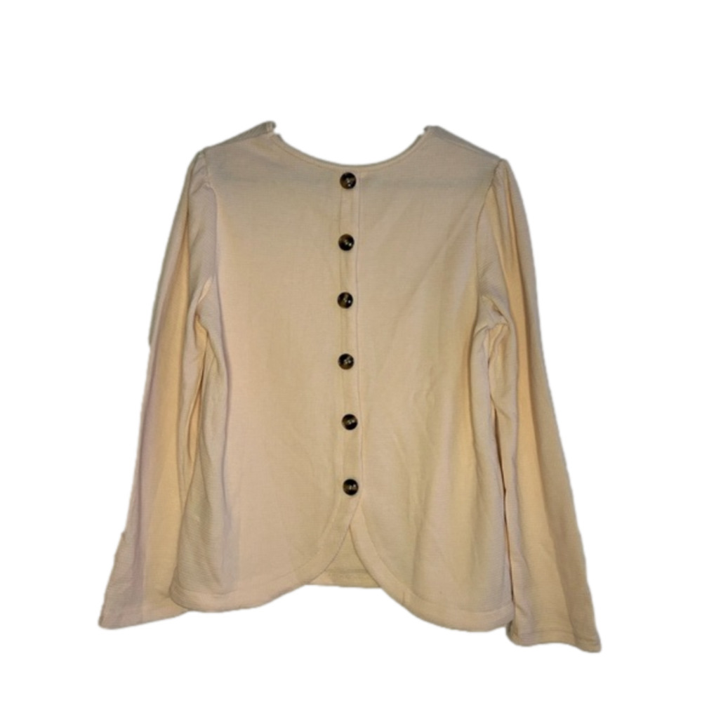 SHEIN Button Down Back Long Sleeve Top